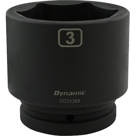 DYNAMIC Tools 3" X 1" Drive, 6 Point Standard Length, Impact Socket D025388